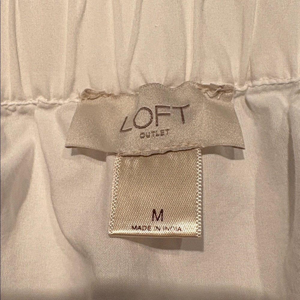 LOFT OUTLET Cotton Off-Shoulder Eyelet Bottom Blouse in White Size Medium - Picture 7 of 8